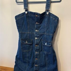 Denim Button-Front Dress